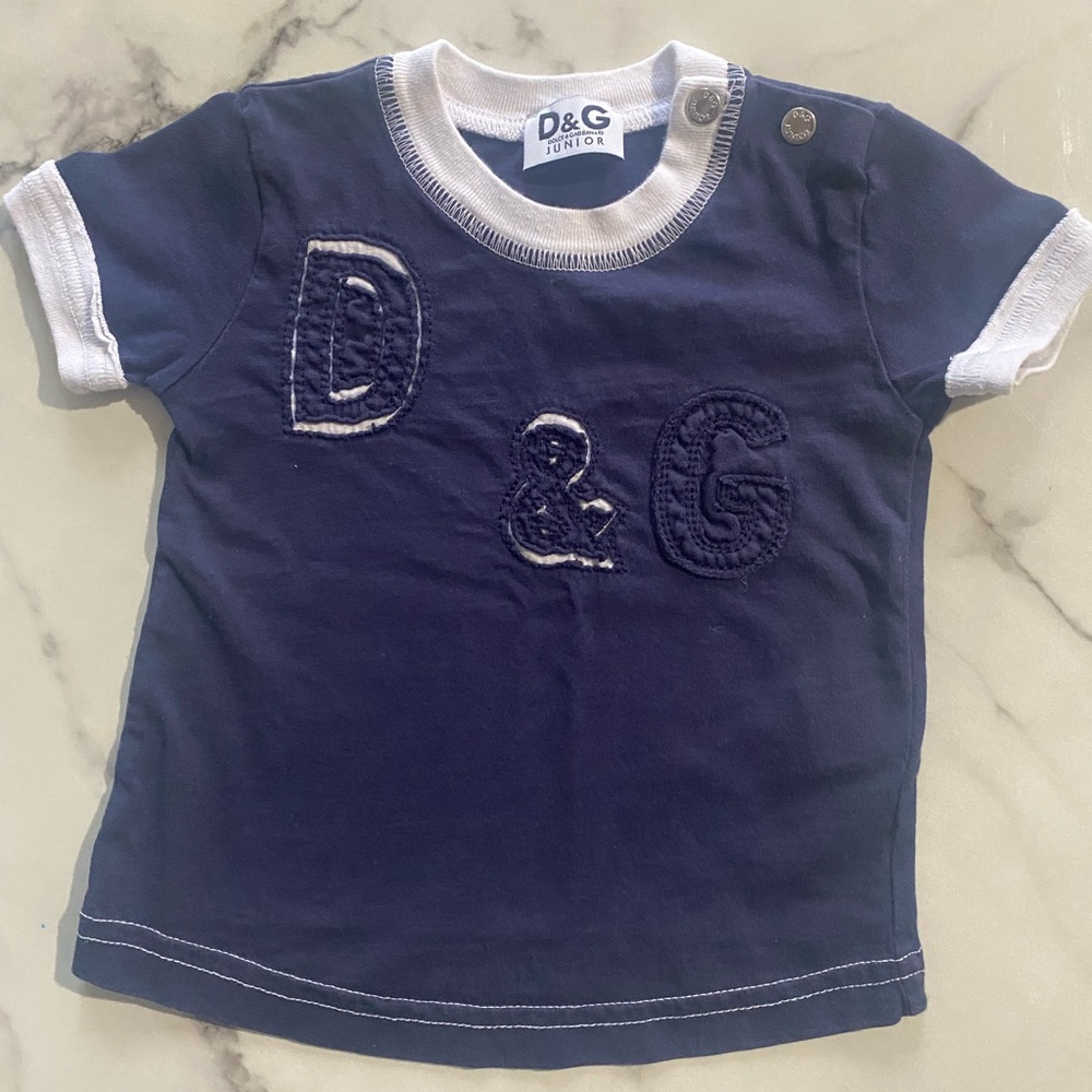 D&G Dolce Gabbana embroidered infant to toddler shirt. Clean in great condition